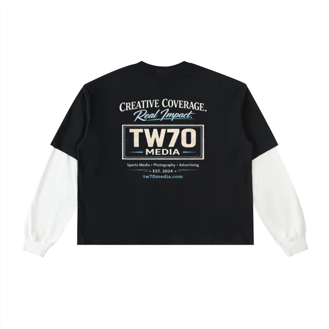 Layered Contrast Sleeve Cotton T-Shirt